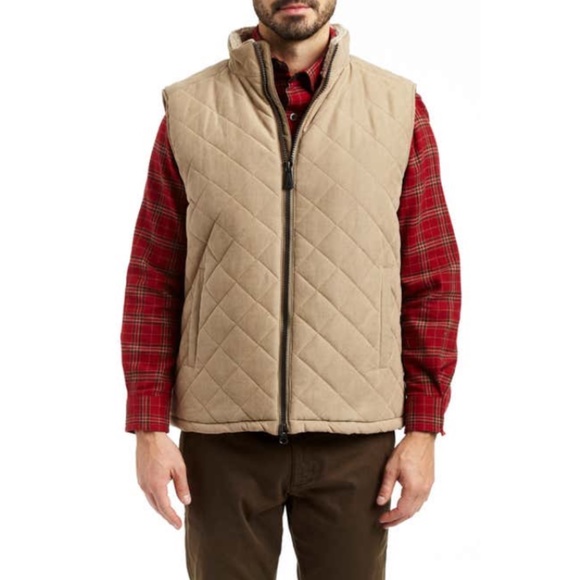 Rainforest Micro Oxford Faux Shearling Lined Quilted Vest XL Hazelnut - Picture 1 of 13